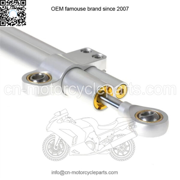 Motorcycle damper handlebar direction stabilizer motorcycle steering damper motorcycle double barrel modified titanium ruler - Image 3