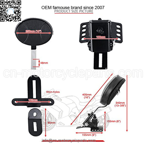 Motorcycle Adjustable Driver Backrest Plug-In Rider Backrest Fit For Harley Davidson Touring Electra Glide Road Glide Street Glide Road King (Harley Davidson) - Image 2