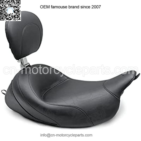 Motorcycle Seats 79600 Standard Touring Solo Seat with Driver Backrest for Harley-Davidson Electra Glide Standard, Road Glide, Road King & Street Glide 2008-'21, Original, Black