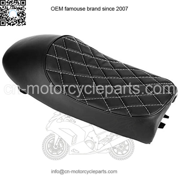 Motorcycle Seat   Motorcycle PU Leather Vintage Cafe Racer Seat Hump Saddle Cushion (black ) - Image 4
