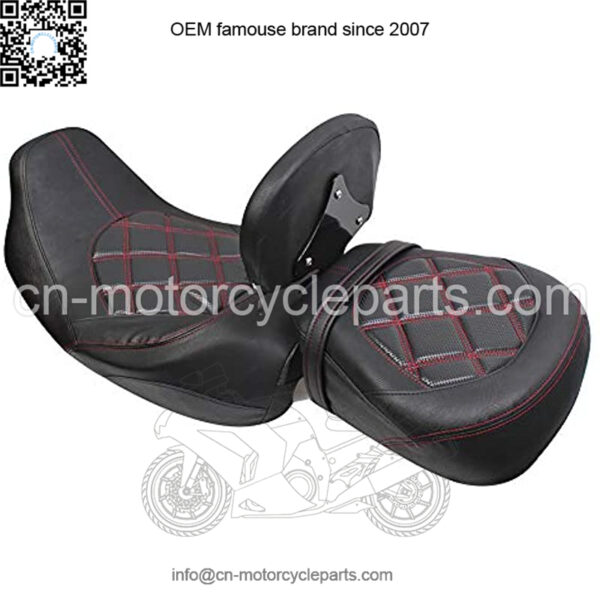 Motorcycle Seat Driver & Passenger Seat with Driver Backrest Pad for Harley Touring CVO Street Glide Road King Special Classic 2009-2020 2019 2015 2016 - Image 3