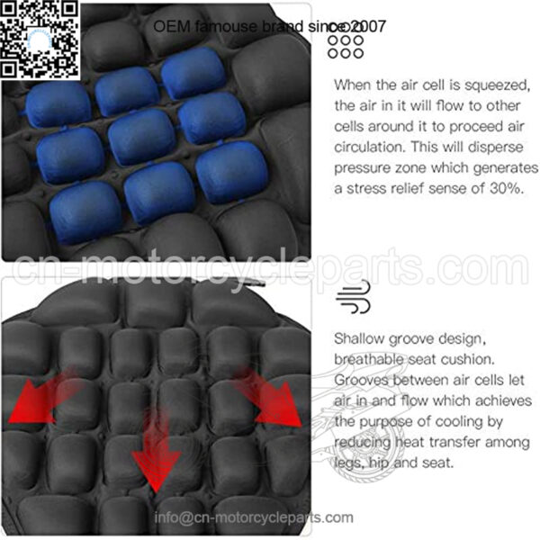 Motorcycle Seat Cushion, Air Fillable Seat Pad, Pressure Relief Motorcycle Cushion for Sport | Cruiser | Touring - Image 5