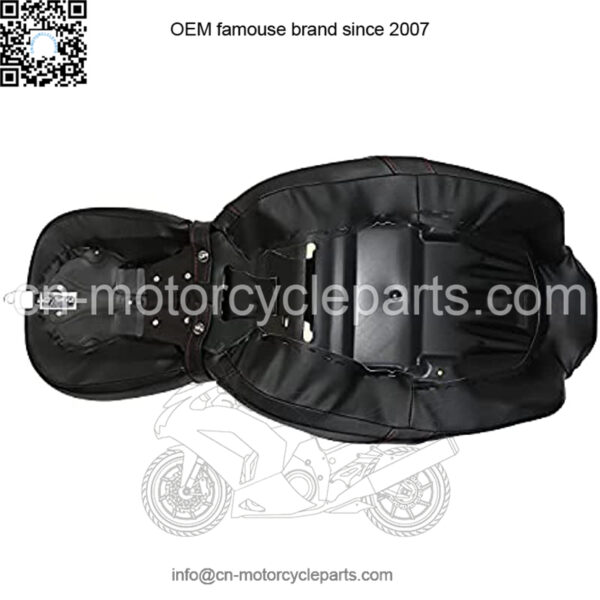 Low-Profile Rider Pillion Passenger Seat Motorcycle Seats for Harley Touring 2009-2021 Road King Road Glide Street Glide [Two Peice Driver & Passenger Seat, Red Stitching ] - Image 5