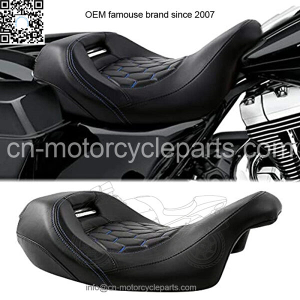 Low-Profile Solo Touring Seat Driver Rider Pillion Leather Seat Fit For Harley Road King Road Glide Street Glide Electra Glide Ultra Classic 2009-2020 - Image 2