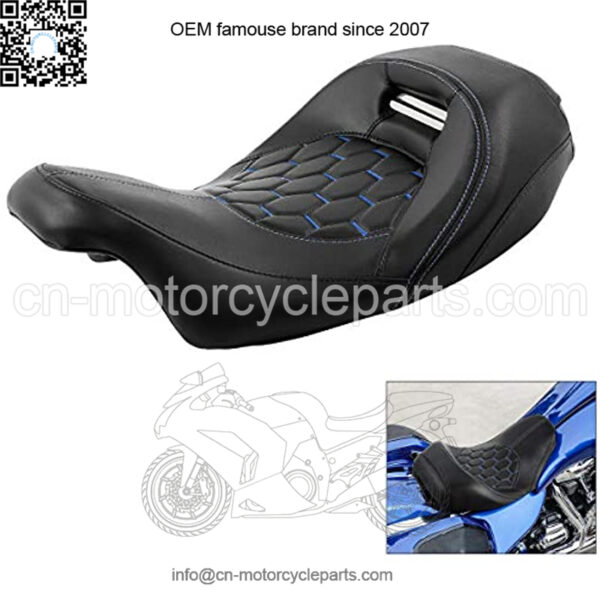 Low-Profile Solo Touring Seat Driver Rider Pillion Leather Seat Fit For Harley Road King Road Glide Street Glide Electra Glide Ultra Classic 2009-2020 - Image 3