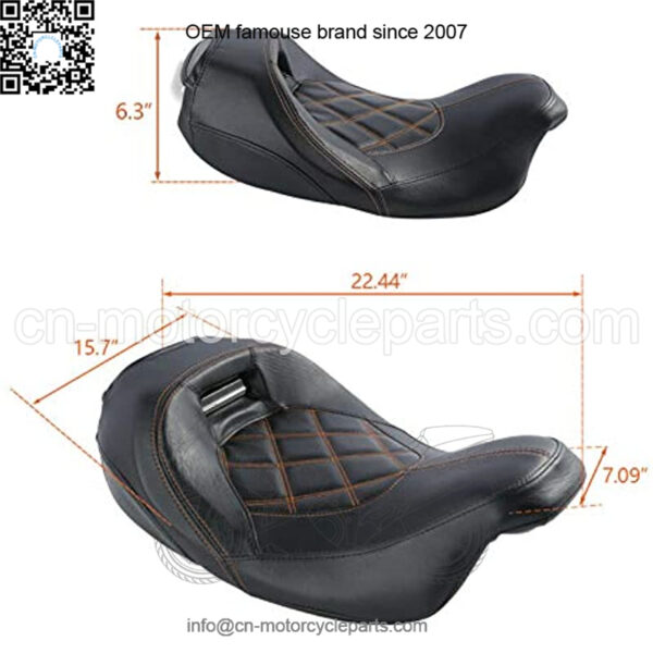 Low-Profile Solo Touring Seat Front Rider Driver Seat For Harley Touring Road King Street Glide Electra Glide Road Glide 2009-2020 - Image 2