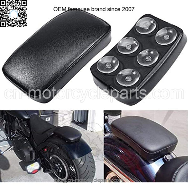 Motorcycle Seat Rectangular Passenger Pad Seat 6 Suction Cup for Motorcycle Cruiser Chopper Custom