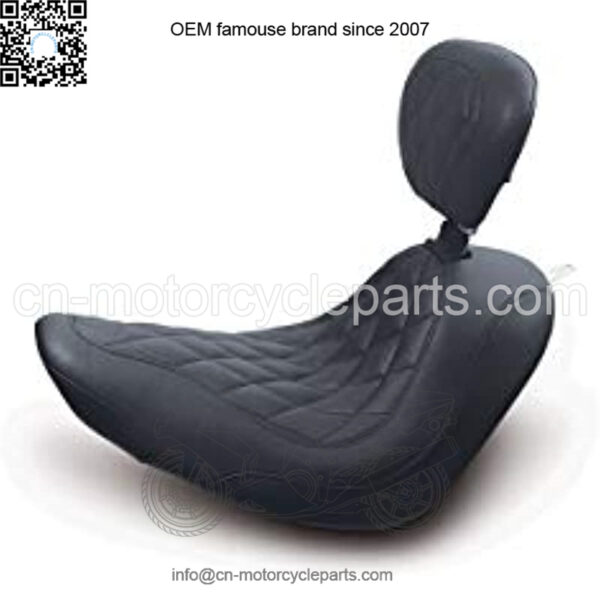 Motorcycle Seats 79738 Wide Tripper Solo Seat with Driver Backrest for Harley-Davidson Softail Wide Tire 2006-'17 (200mm), Diamond, Black