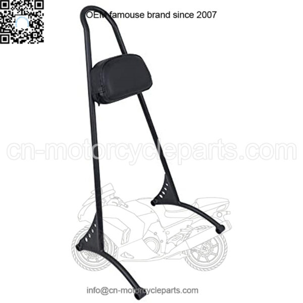 Black 20" Tall Passenger backrest Sissy Bar with Backrest Pad Compatible With 2004-2017 Sportster XL 883 1200 XL Models - Image 4