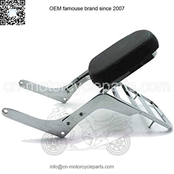 Motorcycle Backrest Sissy Bar+ Luggage Rack Pad Compatible with/Replacement for Honda Rebel 250 CMX 250 CA250 All Year Chrome - Image 2