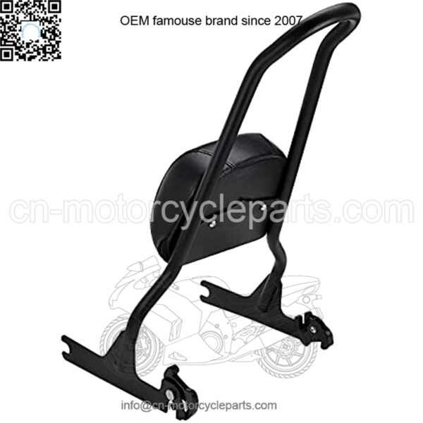 Motorcycle Rear Seat Backrest Passenger Sissy Bar with Detachable Synthetic Leather Pad Universal Fit for 2007-2017 Harley FLSTF FLSTFB Softail Night Train (Black) - Image 3