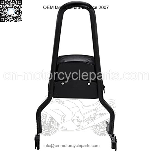 Motorcycle Rear Seat Backrest Passenger Sissy Bar with Detachable Synthetic Leather Pad Universal Fit for 2007-2017 Harley FLSTF FLSTFB Softail Night Train (Black) - Image 5