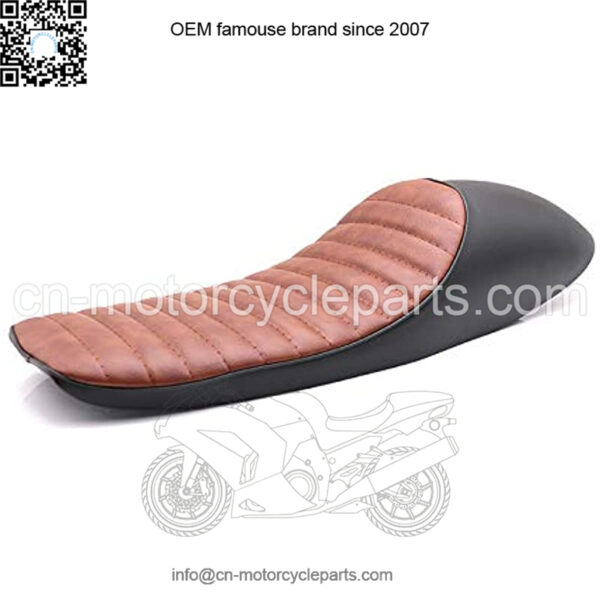 Motorcycle black Brown Hump Brat Seat Cafe Racer Vintage Cushion Saddle For Honda CB Yamaha XJ Suzuki GS BMW R Kawasaki KZ (black&brown) - Image 3
