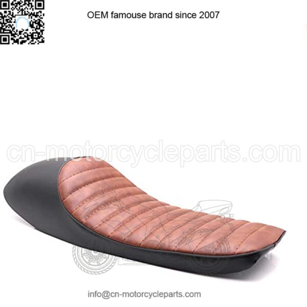 Motorcycle black Brown Hump Brat Seat Cafe Racer Vintage Cushion Saddle For Honda CB Yamaha XJ Suzuki GS BMW R Kawasaki KZ (black&brown) - Image 4