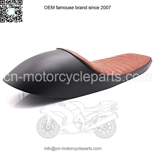 Motorcycle black Brown Hump Brat Seat Cafe Racer Vintage Cushion Saddle For Honda CB Yamaha XJ Suzuki GS BMW R Kawasaki KZ (black&brown) - Image 5