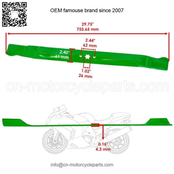 742-04385 94204385 942-04385 74204385 30" Deck Spindle Blade for Cub Cadet MTD - Image 2