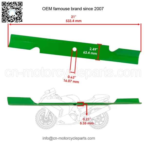 5020842ASM 5101755S 770136 61" Deck Blade 21" For Snapper 550Z Pro S120 S125XT - Image 2