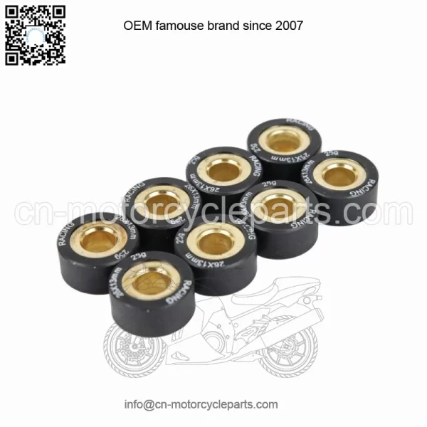 8PCS 26*13 25G Motorcycle Scooter AN400 Variator Weight Roller Clutch Pulley