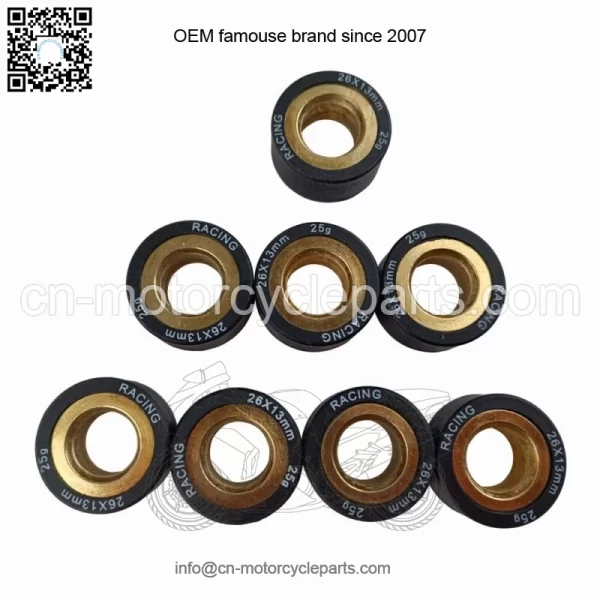 8PCS 26*13 25G Motorcycle Scooter AN400 Variator Weight Roller Clutch Pulley - Image 2