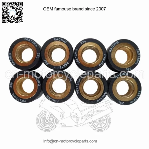 8PCS 26*13 25G Motorcycle Scooter AN400 Variator Weight Roller Clutch Pulley - Image 3