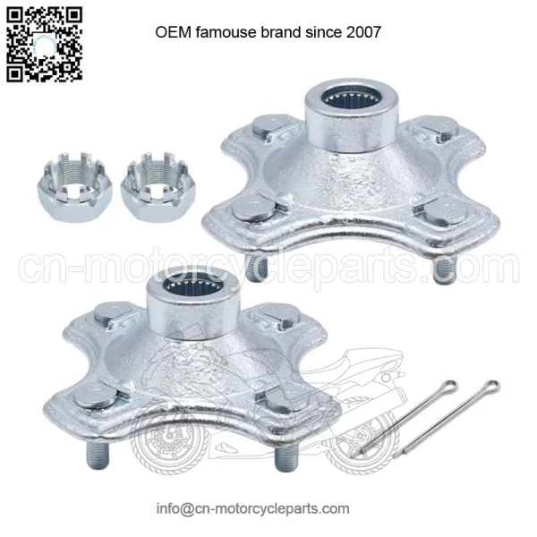 2 Pcs Rear Axle Wheel Hub w/Nut For 07-2013 Honda TRX420 FE TRX420FM Rancher 420