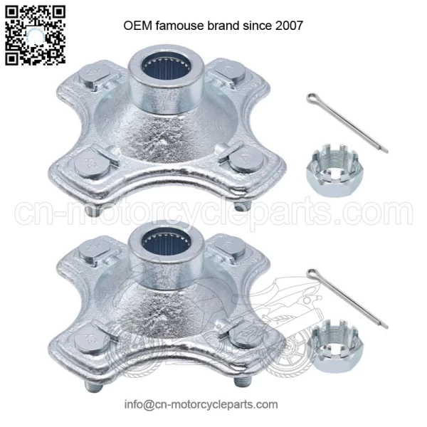 2 Pcs Rear Axle Wheel Hub w/Nut For 07-2013 Honda TRX420 FE TRX420FM Rancher 420 - Image 3