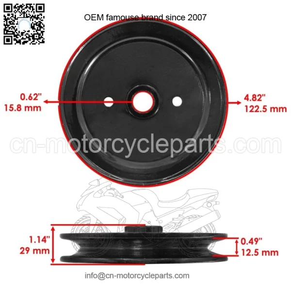 Deck Spindle & Pulley for Toro 05-36MR03 05-36MR04 36" / 05-37SC01 05-37SC02 37" - Image 3