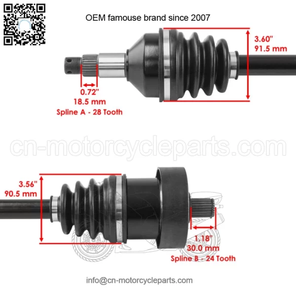 Front CV Joint Axle For Arctic Cat 1000 XT 2013-14 / 1000 H2 2011 Left & Right - Image 3