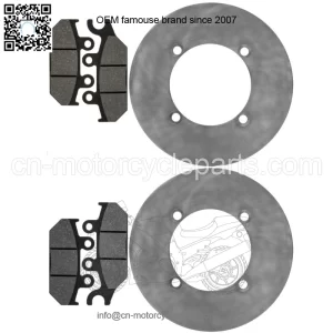 Front Brake Discs & Brake Pads For Yamaha YXE70 YXE85 Wolverine X2 X4 XTR 16-25