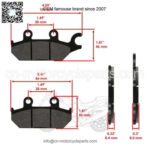 Front Brake Discs & Brake Pads For Yamaha YXE70 YXE85 Wolverine X2 X4 XTR 16-25 - Image 3