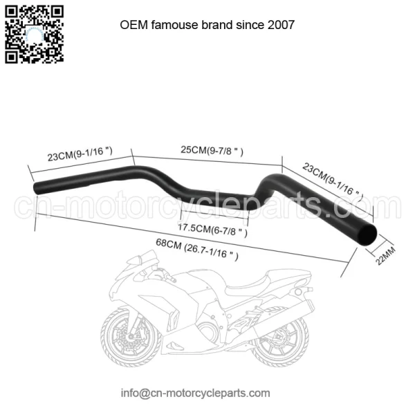 7/8" 22mm Rise Drag Handlebar Tracker Black For Yamaha MT-07 MT-09 MT-03 MT-10 - Image 3