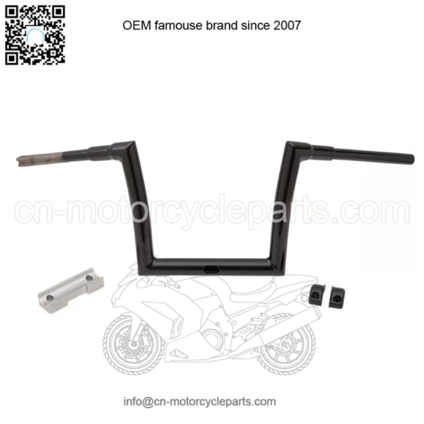 1-1/2" Touring Strip Handlebar 10" Rise Gloss Black 0601-5198