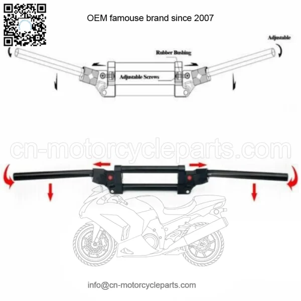 7/8" 22mm Adjustable Anti Vibration Handlebars For Yamaha Banshee YFZ350 YFZ450R