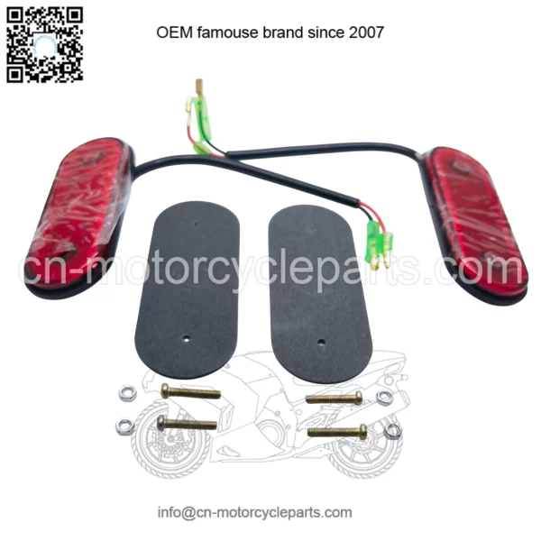 Red Side 20 LED Rear Tail Marker Lights Oval X2 12V 24V Neon Trailer Truck Lorry - Image 3