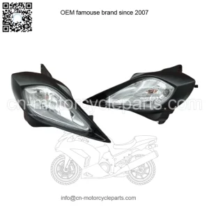 2 x Headlights + bulbs + plastic surround + socket Yamaha YFZ450 Raptor 700 700R