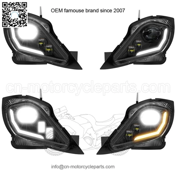 For YAMAHA YFZ 450 RAPTOR 250 350 700R LED Headlights Set Head Lamps Turn Signal - Image 4