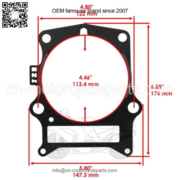 Cylinder Gaskets For Yamaha Grizzly 700 YFM700 2007-2023 3B4-11181-00-00 - Image 3