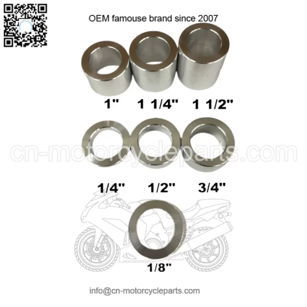 ID-3/4" OD-1-1/8" WHEEL AXLE SPACER KIT - 7 PCS. -HARLEY-UNIVERSAL - Image 2