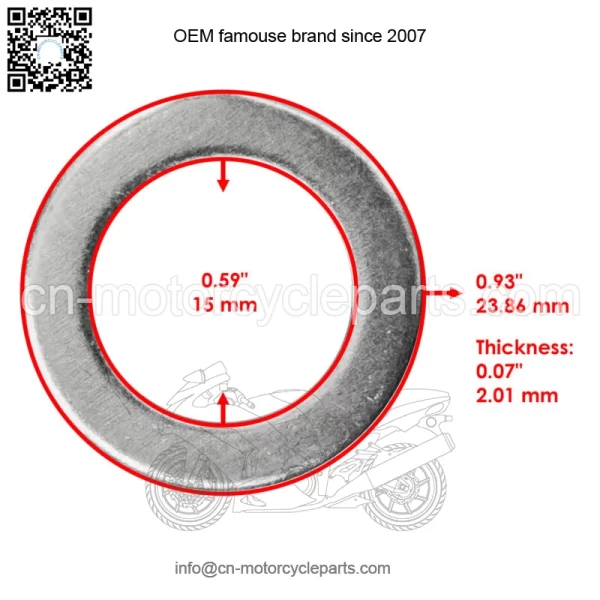 90201-14215-00 148-27219-00-00 Washer Plate For Yamaha Blaster 200 YFS200 98-06 (For: Yamaha YFS200) - Image 2