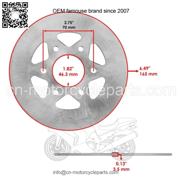 Rear Parking Brake Disc Rotor W/Pads for Yamaha Rhino 700 YXR700 4X4 2008-2013(For: Yamaha Rhino 700) - Image 2