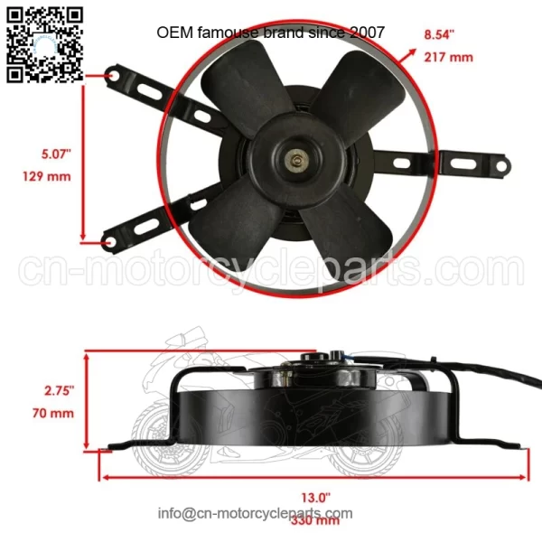 Radiator Fan for Kawasaki Brute Force 750 KVF750 A B C D E F 4X4i  2005 - 2011 (For: Kawasaki) - Image 2