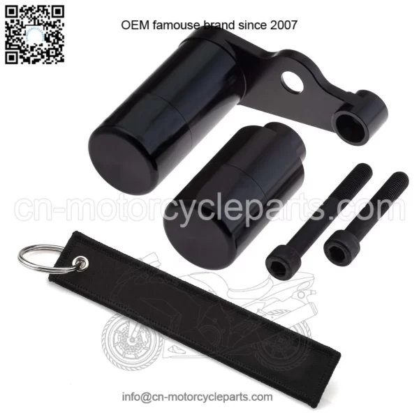 06-09 Suzuki GSX-R600 + GSX-R750 Black Non-cut Frame Slider Protective Cover #Black - Image 2