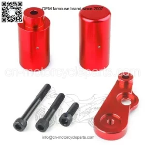 06-09 Suzuki GSX-R600 + GSX-R750 Black Non-cut Frame Slider Protective Cover #Red