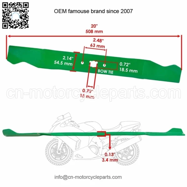 490-100-M115 742-0640 942-064 6439 336-665 High Lift Blade for MTD 20 in - Image 2