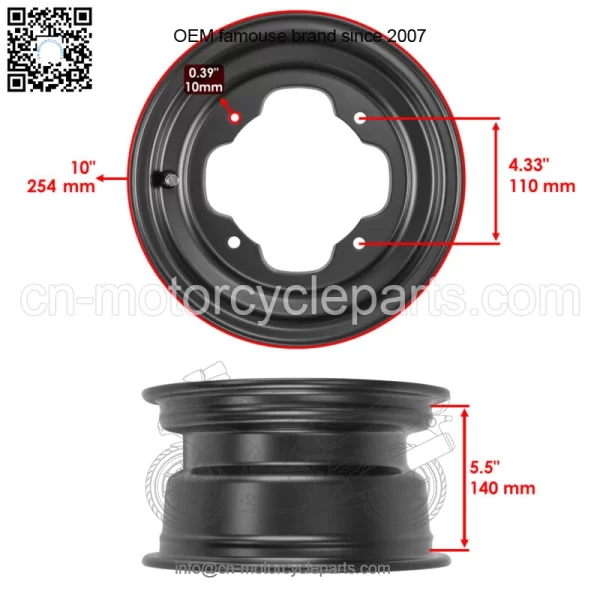 Front Wheel Rims For Yamaha Raptor 700 YFM700R 2006-2007 5LP-25180-11-YX (For: Yamaha Raptor 700) - Image 2