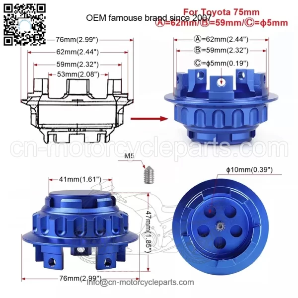 Toyota wheel center cover #blue - Image 3