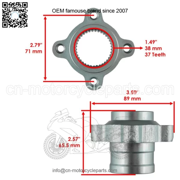 Rear Brake Rotor Hub For Yamaha Raptor 700 700R YFM700 YFM700R 2006-2022 (For: Yamaha Raptor 700) - Image 2