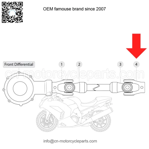 Front Drive Shaft Yoke W/U-Joint for Yamaha Rhino 700 YXR700F Fi 2008-2013(For: Yamaha Rhino 700) - Image 2