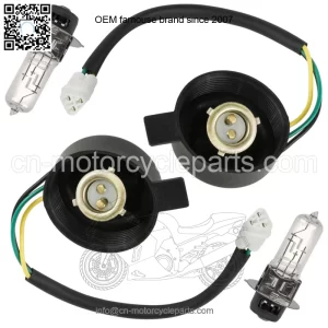 2X LH RH Headlight Socket and Bulb for Yamaha Raptor 700 YFM700R 2006 2007-2022