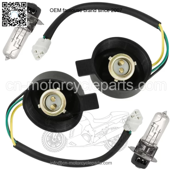 2X LH RH Headlight Socket and Bulb for Yamaha Raptor 700 YFM700R 2006 2007-2022
